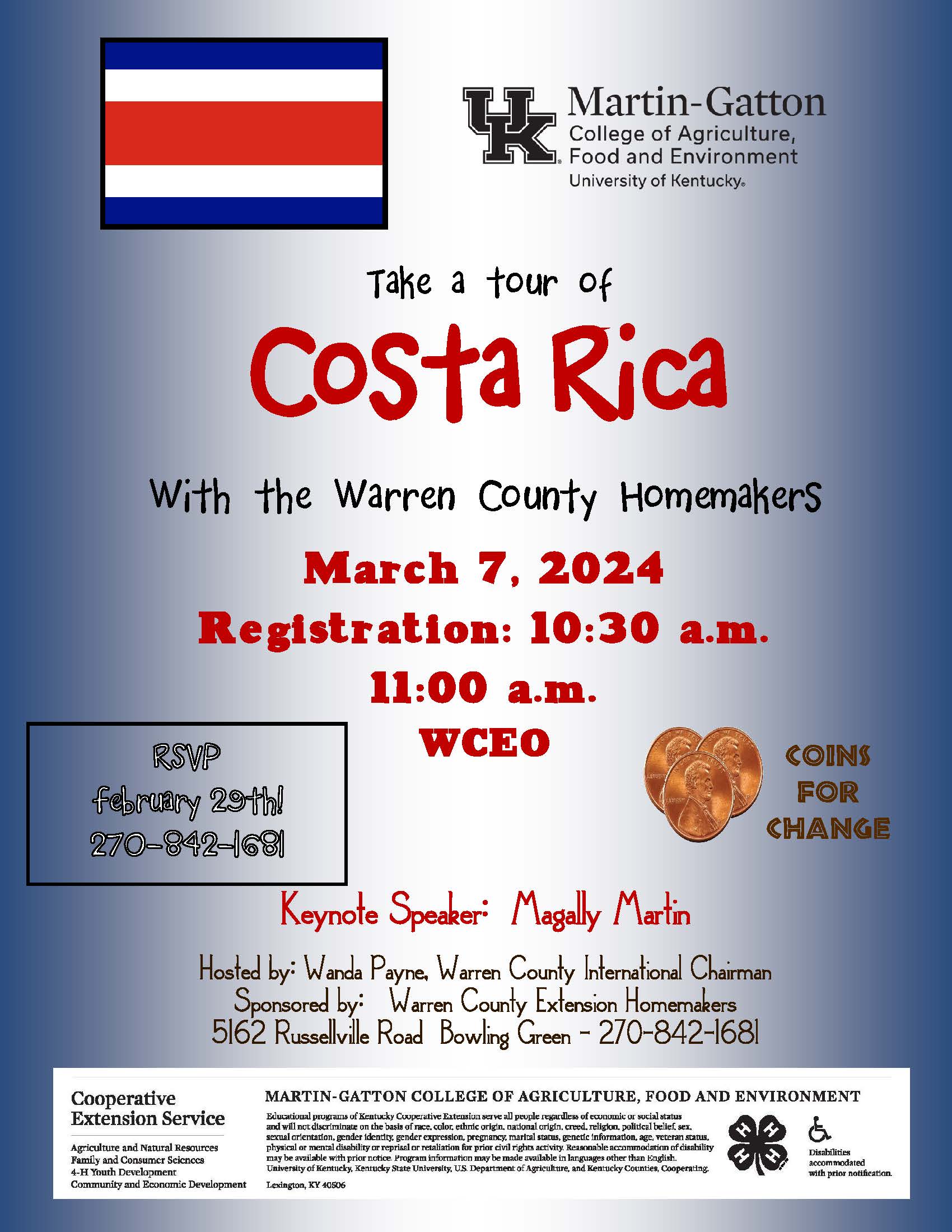 Homemaker International Day March 7 Registration 10:30am RSVP by February 29