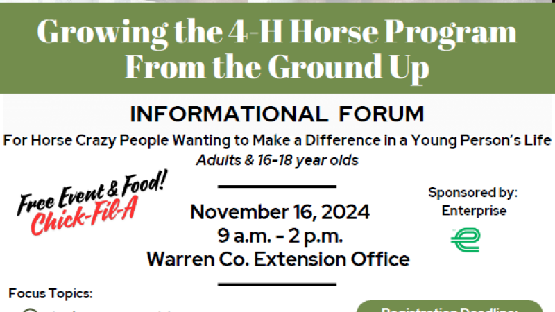 horse info forum 9/16 9am-2pm wceo